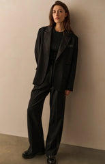 Woven wide leg trousers with satin side tape